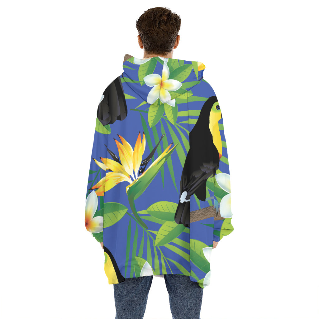 Tropical Keel-Billed Toucan Print Hoodie Blanket