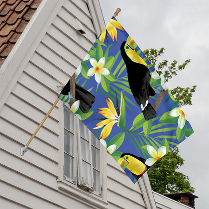 Tropical Keel-Billed Toucan Print House Flag