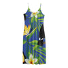 Tropical Keel-Billed Toucan Print Jersey Midi Cami Dress