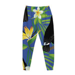 Tropical Keel-Billed Toucan Print Jogger Pants