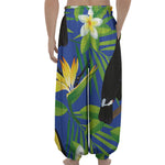 Tropical Keel-Billed Toucan Print Lantern Pants