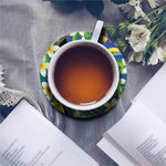 Tropical Keel-Billed Toucan Print Leather Coaster Set