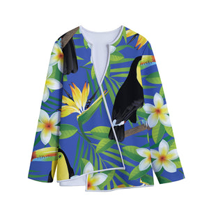 Tropical Keel-Billed Toucan Print Long Sleeve Short Coat