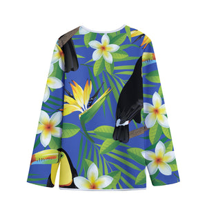 Tropical Keel-Billed Toucan Print Long Sleeve Short Coat