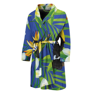 Tropical Keel-Billed Toucan Print Men's Bathrobe