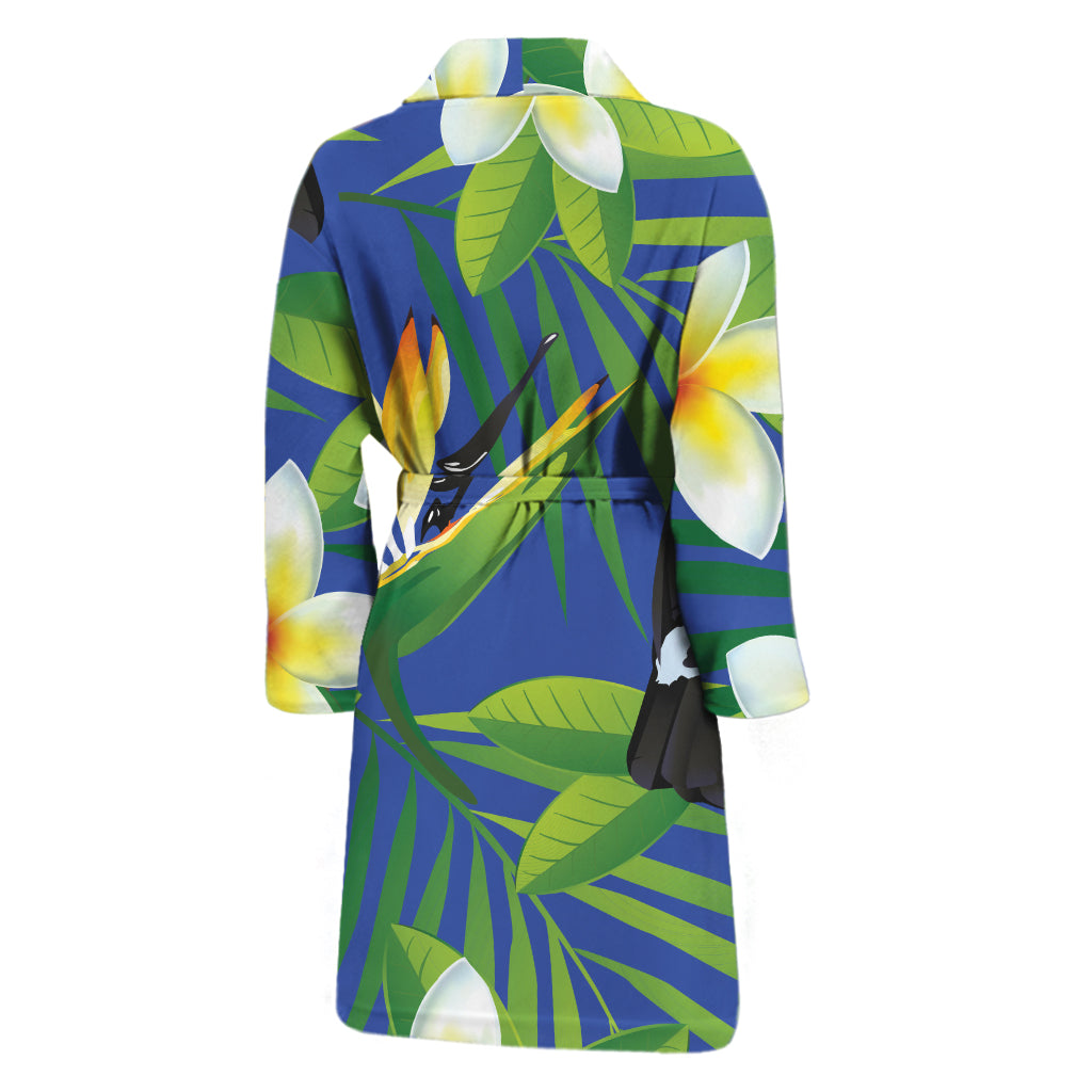 Tropical Keel-Billed Toucan Print Men's Bathrobe