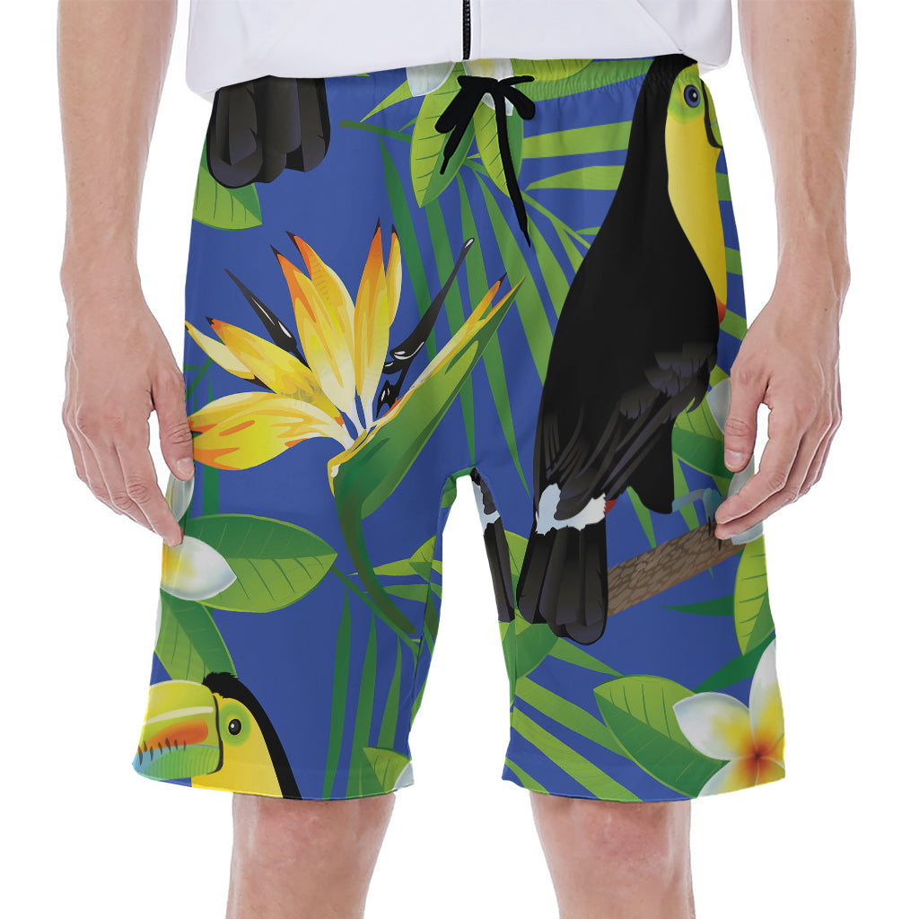 Tropical Keel-Billed Toucan Print Men's Beach Shorts