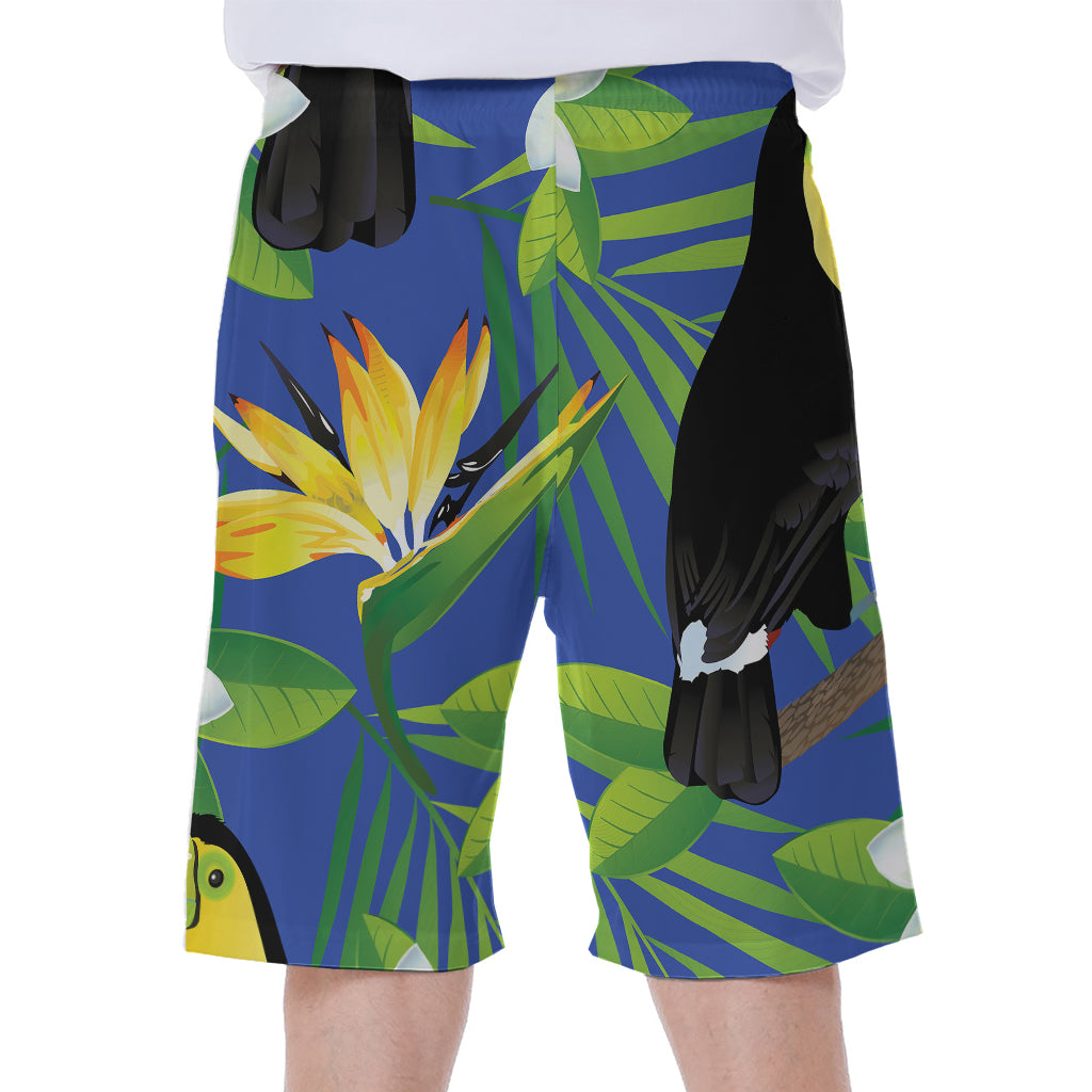 Tropical Keel-Billed Toucan Print Men's Beach Shorts