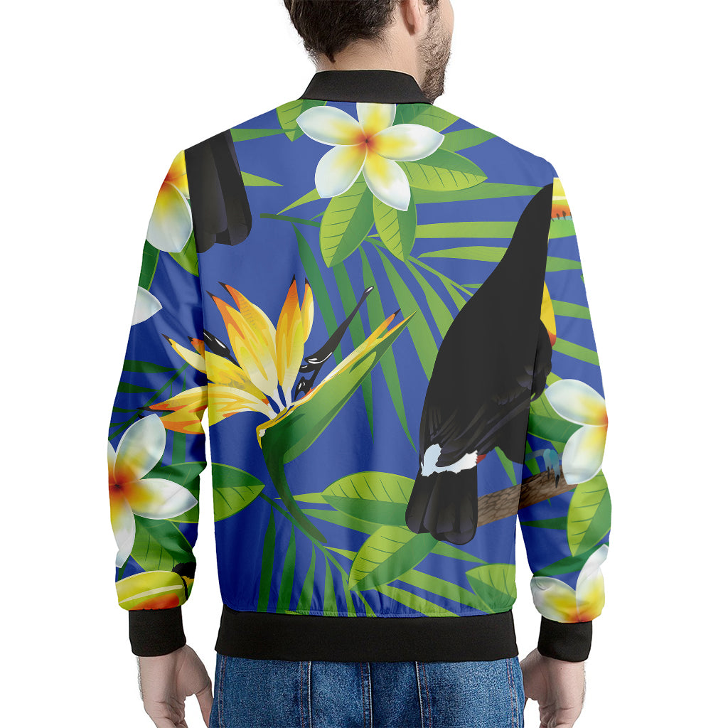 Tropical Keel-Billed Toucan Print Men's Bomber Jacket