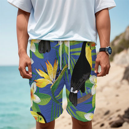 Tropical Keel-Billed Toucan Print Men's Cargo Shorts