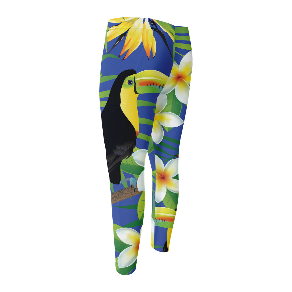 Tropical Keel-Billed Toucan Print Men's Compression Pants