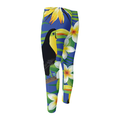 Tropical Keel-Billed Toucan Print Men's Compression Pants