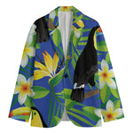 Tropical Keel-Billed Toucan Print Men's Cotton Blazer