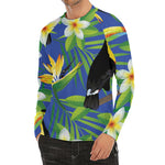 Tropical Keel-Billed Toucan Print Men's Long Sleeve Rash Guard