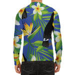 Tropical Keel-Billed Toucan Print Men's Long Sleeve Rash Guard
