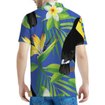 Tropical Keel-Billed Toucan Print Men's Polo Shirt