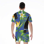 Tropical Keel-Billed Toucan Print Men's Rompers