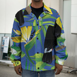 Tropical Keel-Billed Toucan Print Men's Shirt Jacket