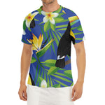 Tropical Keel-Billed Toucan Print Men's Short Sleeve Rash Guard