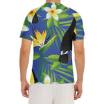 Tropical Keel-Billed Toucan Print Men's Short Sleeve Rash Guard