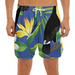 Tropical Keel-Billed Toucan Print Men's Split Running Shorts