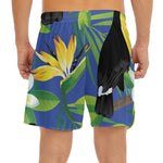 Tropical Keel-Billed Toucan Print Men's Split Running Shorts