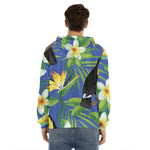 Tropical Keel-Billed Toucan Print Men's Velvet Pullover Hoodie