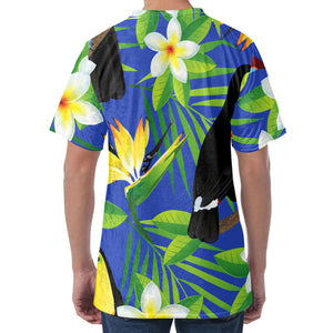 Tropical Keel-Billed Toucan Print Men's Velvet T-Shirt