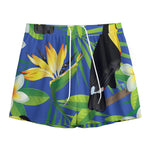 Tropical Keel-Billed Toucan Print Mesh Shorts