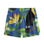 Tropical Keel-Billed Toucan Print Mesh Shorts