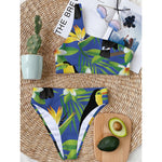 Tropical Keel-Billed Toucan Print One Shoulder Bikini Top