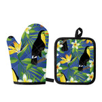 Tropical Keel-Billed Toucan Print Oven Mitt And Pot Holder Set