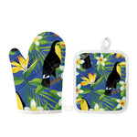 Tropical Keel-Billed Toucan Print Oven Mitt And Pot Holder Set