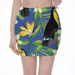 Tropical Keel-Billed Toucan Print Pencil Mini Skirt