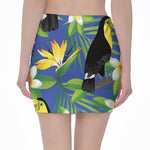 Tropical Keel-Billed Toucan Print Pencil Mini Skirt