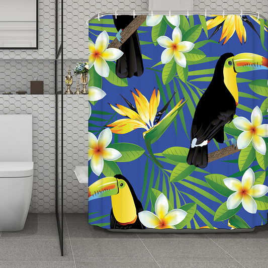 Tropical Keel-Billed Toucan Print Polyester Shower Curtain