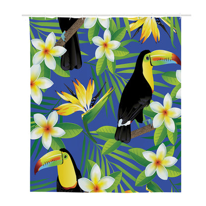 Tropical Keel-Billed Toucan Print Polyester Shower Curtain