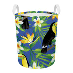 Tropical Keel-Billed Toucan Print Round Laundry Basket