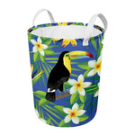 Tropical Keel-Billed Toucan Print Round Laundry Basket