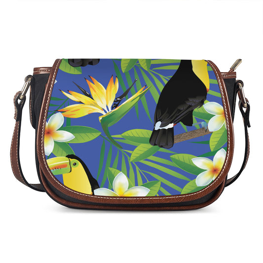 Tropical Keel-Billed Toucan Print Saddle Bag