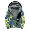Tropical Keel-Billed Toucan Print Sherpa Lined Zip Up Hoodie