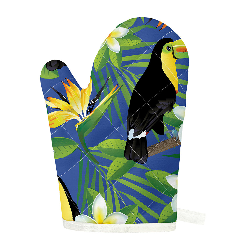 Tropical Keel-Billed Toucan Print Single Oven Mitt