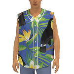 Tropical Keel-Billed Toucan Print Sleeveless Baseball Jersey
