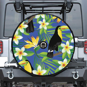 Tropical Keel-Billed Toucan Print Tire Cover With Camera Hole