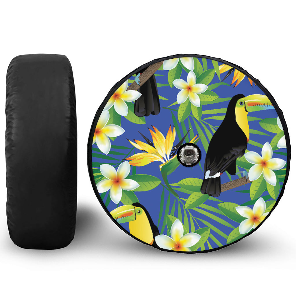 Tropical Keel-Billed Toucan Print Tire Cover With Camera Hole