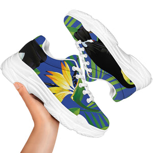 Tropical Keel-Billed Toucan Print White Chunky Shoes