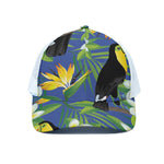 Tropical Keel-Billed Toucan Print White Mesh Trucker Cap