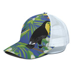 Tropical Keel-Billed Toucan Print White Mesh Trucker Cap