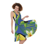 Tropical Keel-Billed Toucan Print Women's Sleeveless Dress