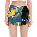 Tropical Keel-Billed Toucan Print Women's Split Running Shorts
